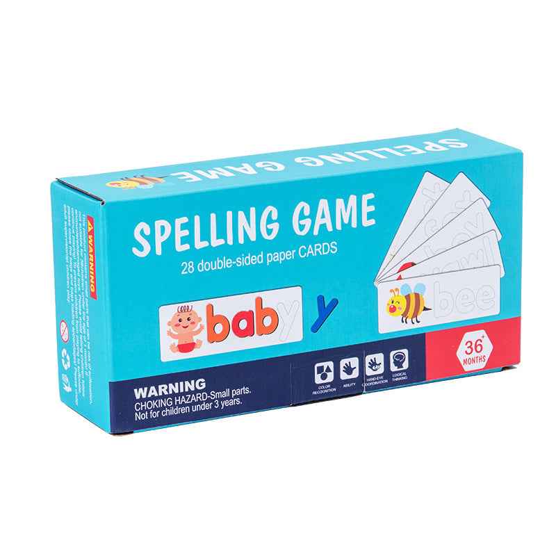 Wooden Word Spelling Game, Children's 26 English Letter Spelling Practice, Early Education Cognitive Puzzle Toy by eprolo