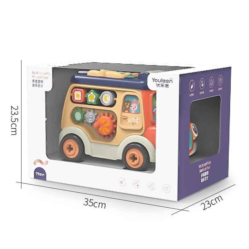 Multi sided game music bus baby early education puzzle shape matching enlightenment toys children's gifts by eprolo