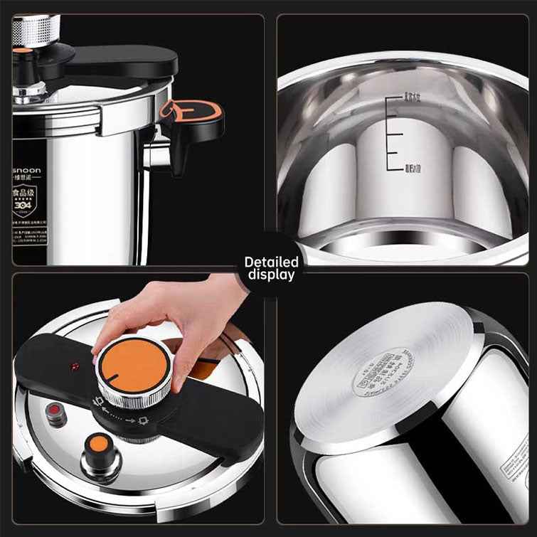4L/6L Stainless Steel Pressure Cooker, Multi-functional Explosion-proof Pressure Pot for Gas Stove, Electric P by eprolo
