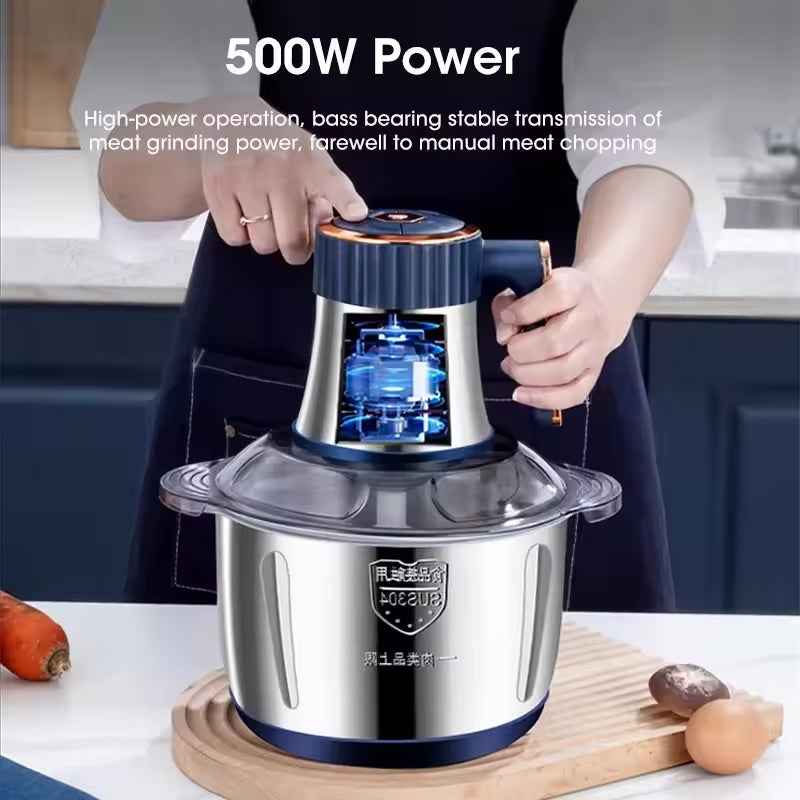 Electric Meat Grinders, 5L Food Processor, Stainless Steel Multifunctional Vegetable Slicer, Kitchen Chopper & Mixer by eprolo