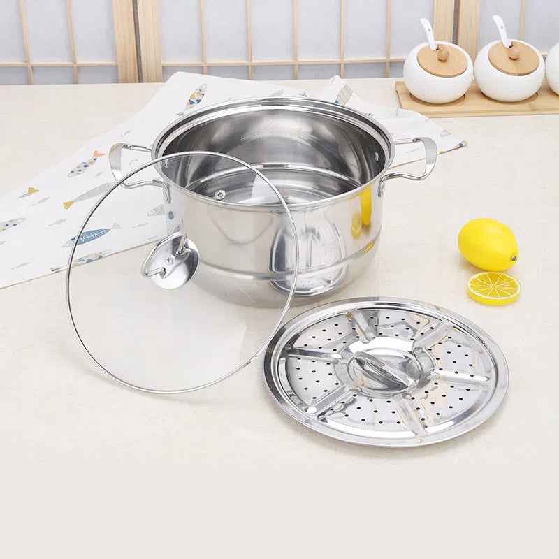 Stainless steel cookware set of 18 pieces household kitchen set soup pot set 16-26cm cutlery set pot set by eprolo