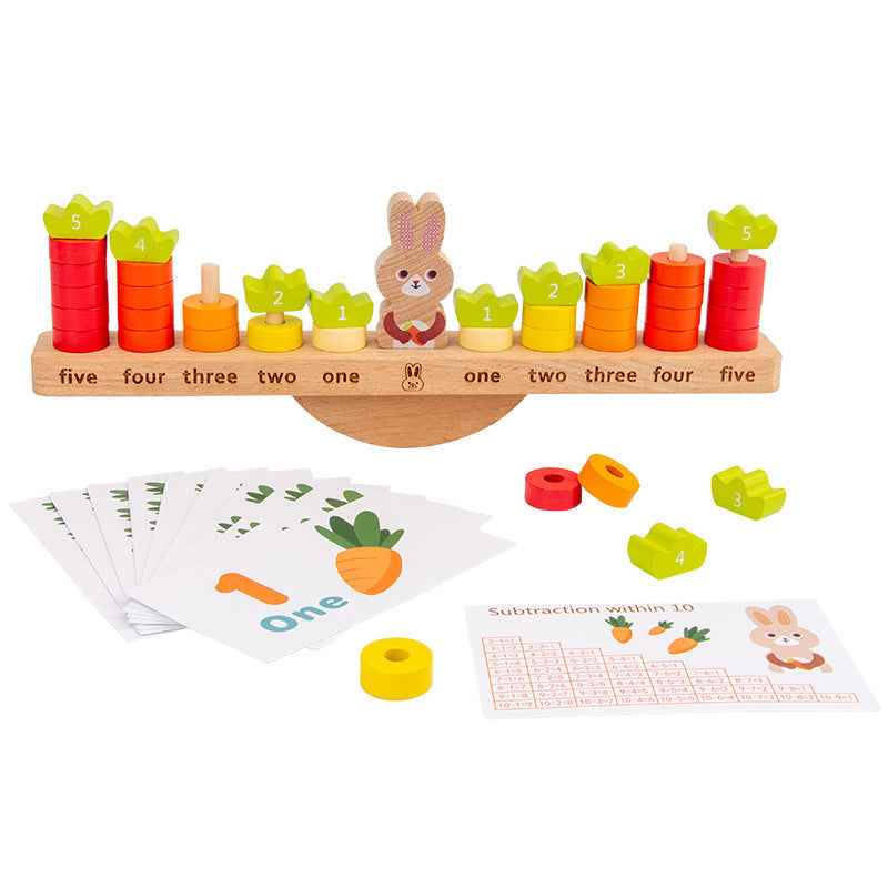 Children's Early Education Puzzle Rabbit Balance Counting And Counting Science Education Number Addition And Subtraction Enlightenment Toys by eprolo