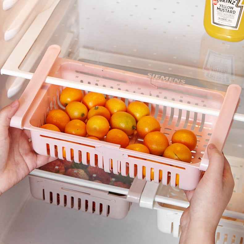 Retractable Refrigerator Divider Organizing Storage Rack Home Storage Rack Preservation Pull-Out Classification Box Refrigerator Partition Frame by eprolo