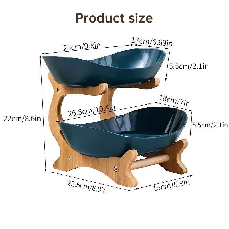 2-Tier Bamboo Fruit Stand for Kitchen, Space Saving Countertop Organizer with Ventilation to Keep Produce Fresh by eprolo