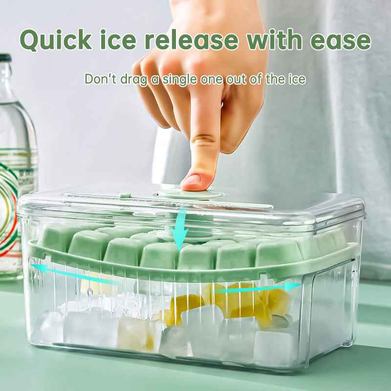 Press Type Ice Cube Ice Box Refrigerator Ice Cube Artifact Silicone Mold With Cover Household Sealed Food Grade Ice Maker by eprolo