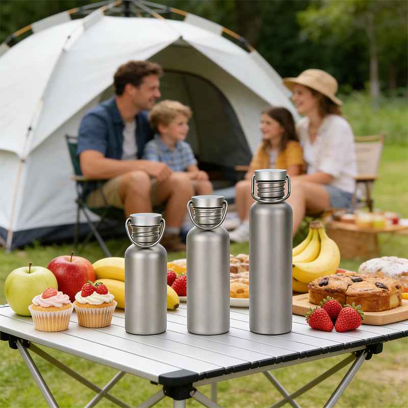 Pure Titanium Water Bottle, Lightweight Single-Wall Wide Mouth for Sports, Camping, Travel by eprolo