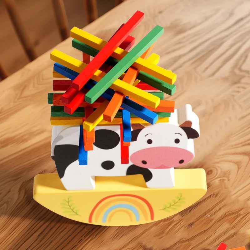 Children's wooden animal stacking high puzzle toys for early childhood education cognitive stacking high puzzle toys for babies by eprolo