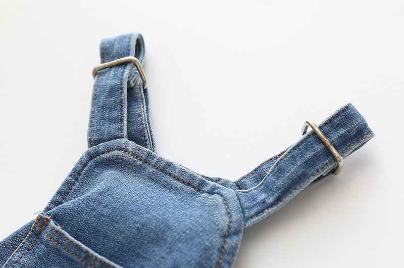 Washed Denim Comfortable Stretchy Jeans Pet Overalls by eprolo