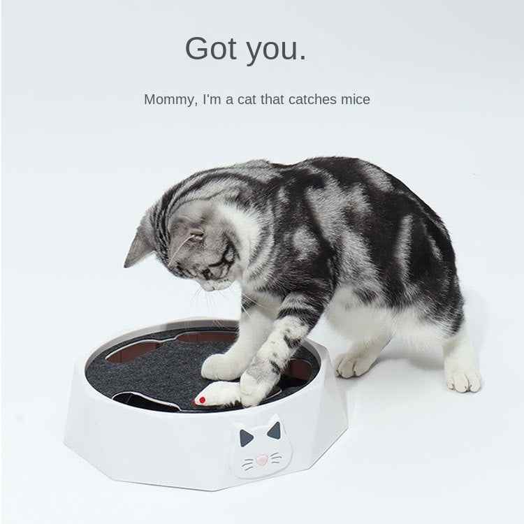 Pet Electric Cat Toy Plush Mouse Cat Spinner Two-Speed Adjustable Automatic Interactive Whack-a-Mole Toy by eprolo