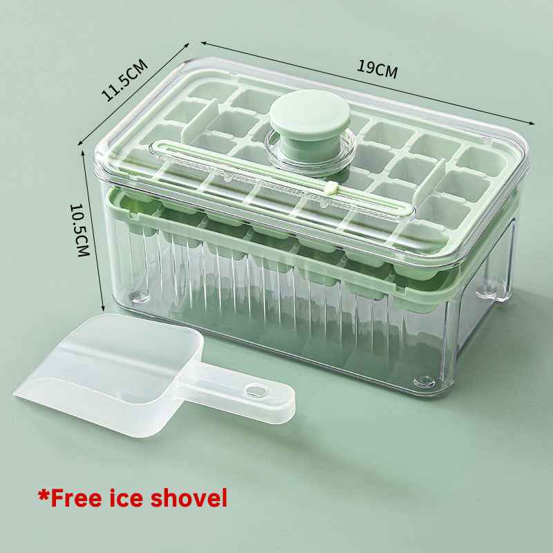 Press Type Ice Cube Ice Box Refrigerator Ice Cube Artifact Silicone Mold With Cover Household Sealed Food Grade Ice Maker by eprolo