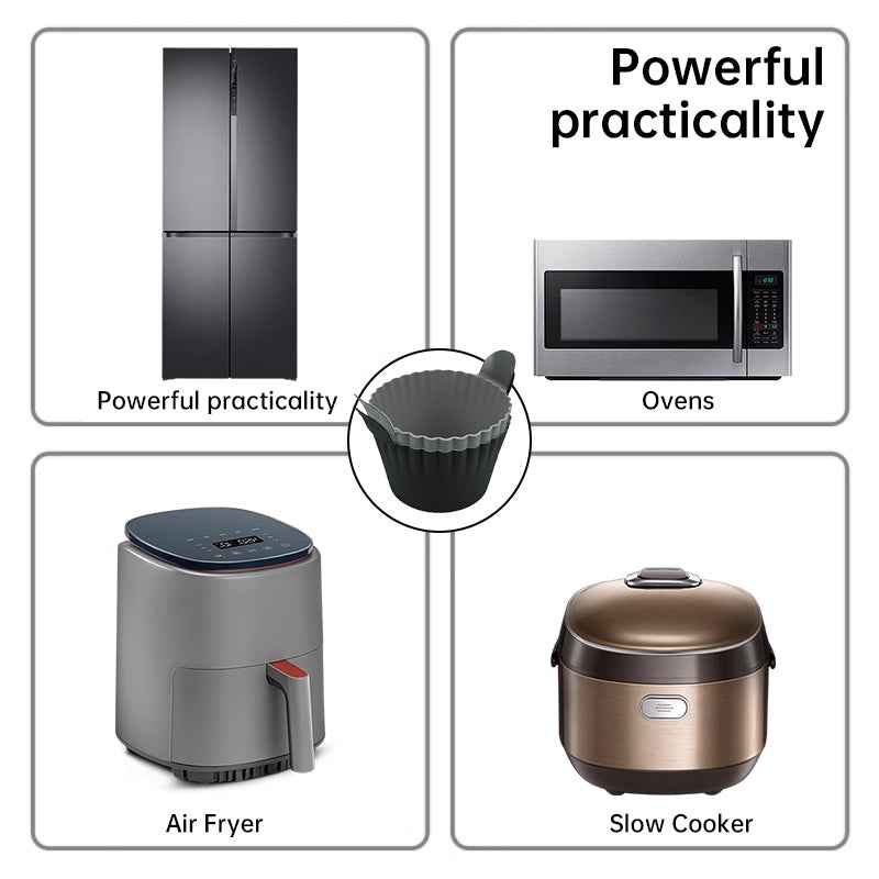 4-6 reusable silicone air fryer liners & baking cups – non-stick kitchen tools for eggs, cakes, meatballs. by eprolo