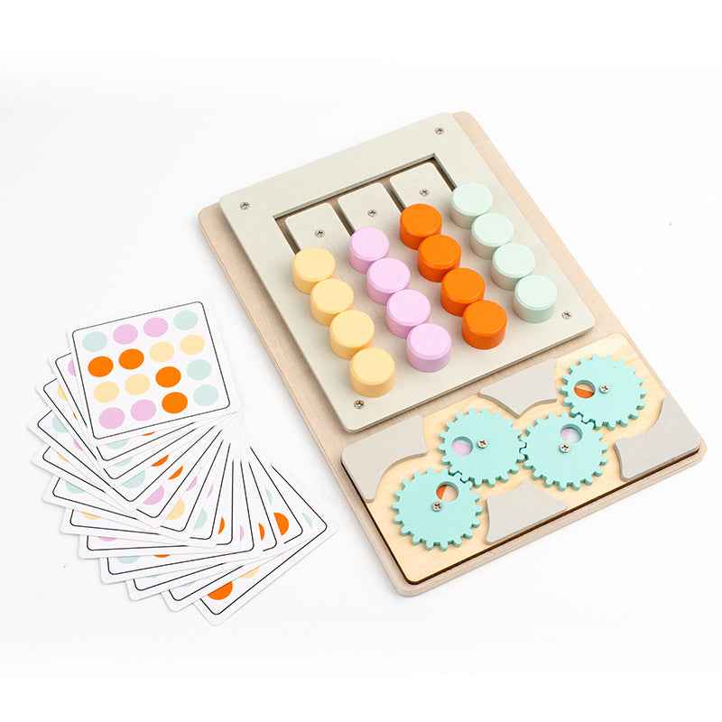 Wooden children's early education 2-in-1 four-color game color matching exercise wrist coordination puzzle toy by eprolo