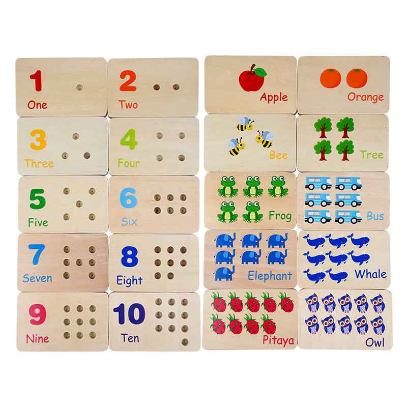Montessori Sensory Early Education Mathematics Learning Stick Color Cognitive Matching Board Wooden Stick Game Puzzle Toy by eprolo