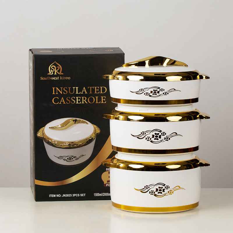 3-Piece Insulated Food Container Set (1.5L, 2L, 2.5L) - Ideal for Ramadan Celebrations, Weddings, Family Gatherings & More by eprolo