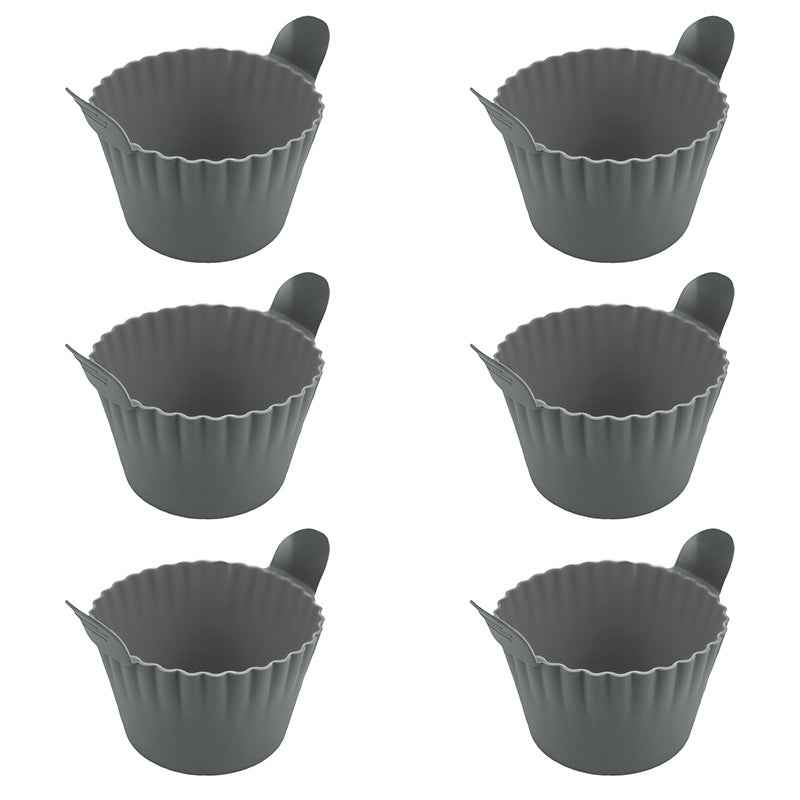 4-6 reusable silicone air fryer liners & baking cups – non-stick kitchen tools for eggs, cakes, meatballs. by eprolo