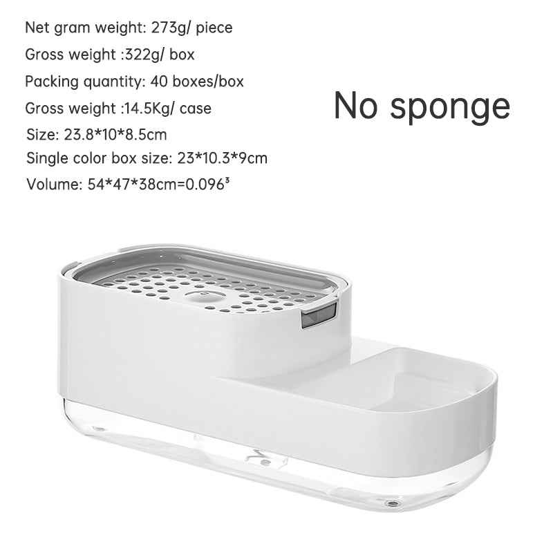 Kitchen Press Type Manual Soap Dispenser Dish washing Liquid Dispenser Storage Box Sponge Soap Dispenser by eprolo
