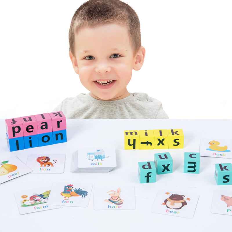 Children's Kindergarten Fun English Word Spelling Early Education Enlightenment English Learning Blocks Christmas Toys Gifts by eprolo