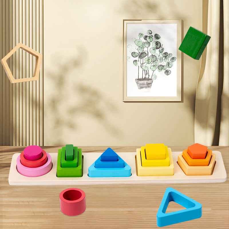 Geometric shape column matching assembly for children's enlightenment, boys and girls' early education puzzle toys, building blocks by eprolo