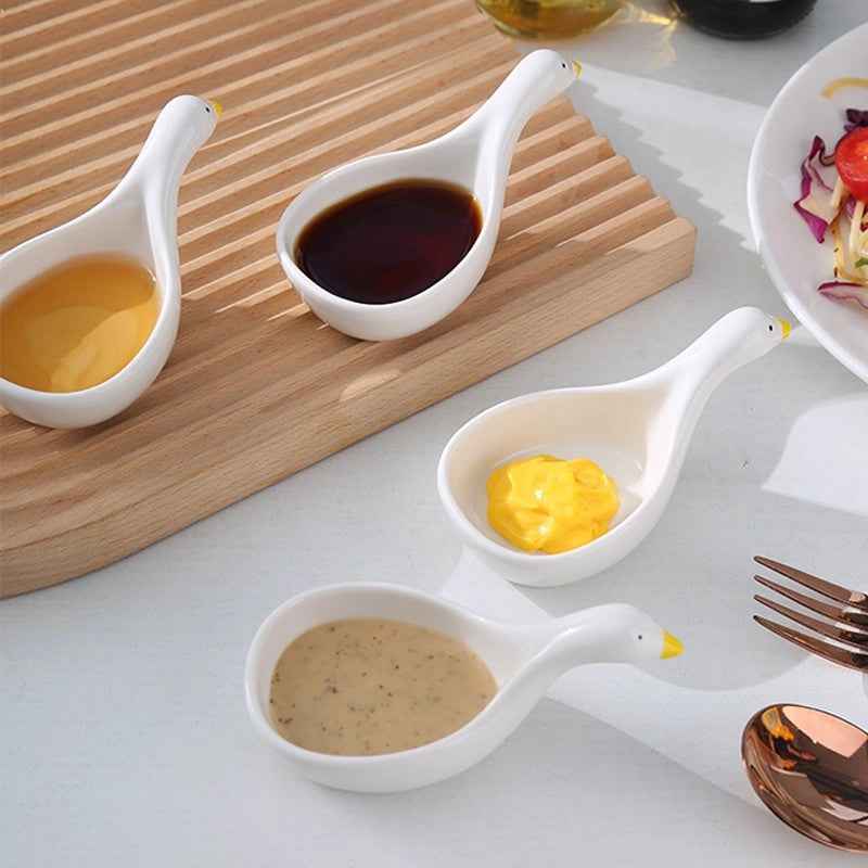 Dish Cute Small Plate for Home Use, Elegant Snack Dish, Korean BBQ Dipping Tray, Vinegar Dish, Mini Dipping Plate by eprolo