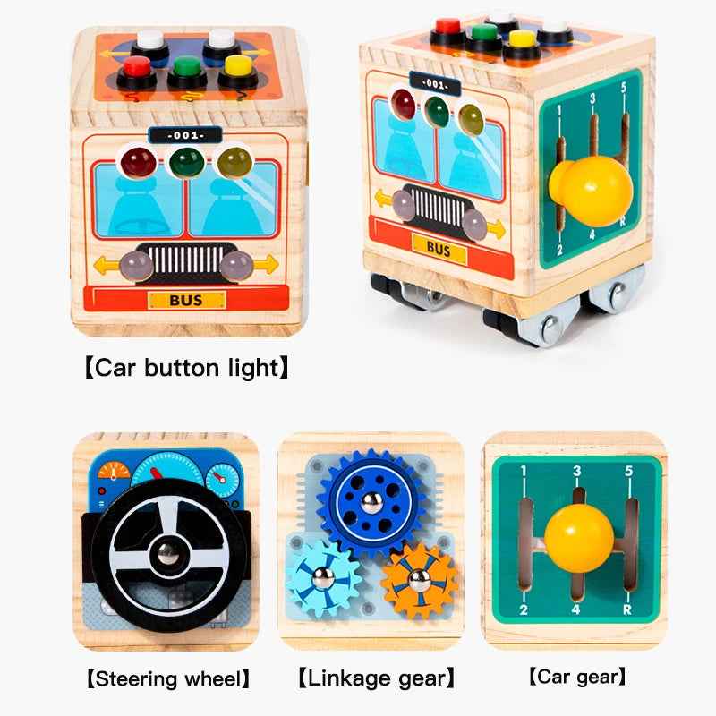 Wooden toys busy bus boys and girls Montessori early education simulation early education kindergarten puzzle toys by eprolo