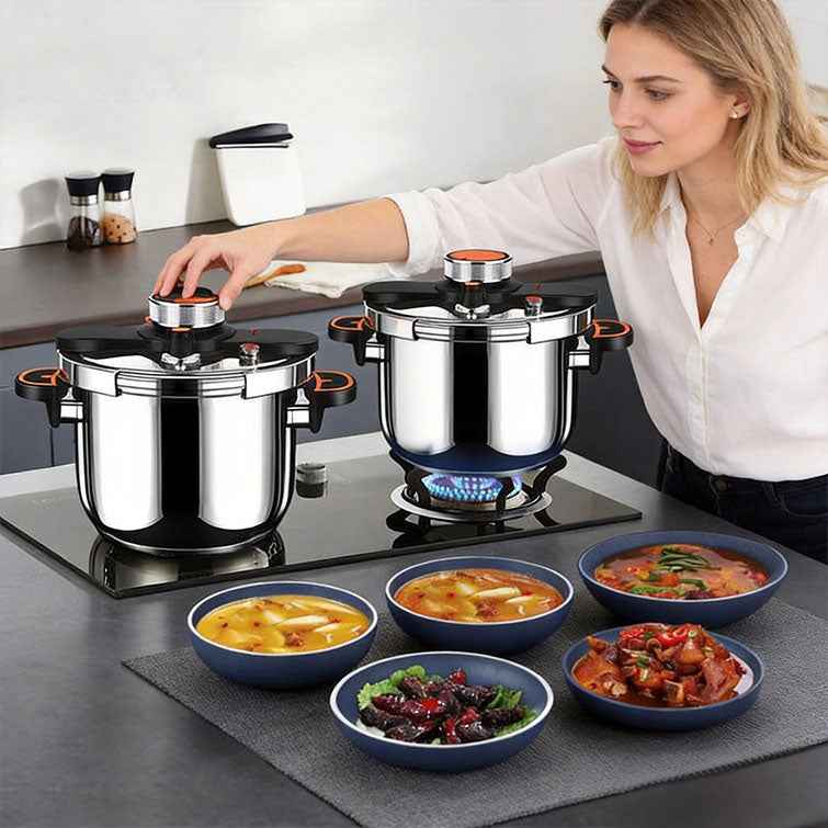 4L/6L Stainless Steel Pressure Cooker, Multi-functional Explosion-proof Pressure Pot for Gas Stove, Electric P by eprolo