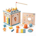 Montessori Early Education Busy Box Early Education Enlightenment Multi functional Fishing Matching Treasure Box Wooden Toys by eprolo