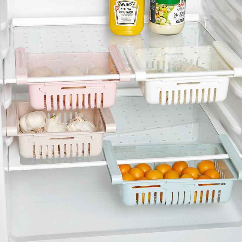 Retractable Refrigerator Divider Organizing Storage Rack Home Storage Rack Preservation Pull-Out Classification Box Refrigerator Partition Frame by eprolo
