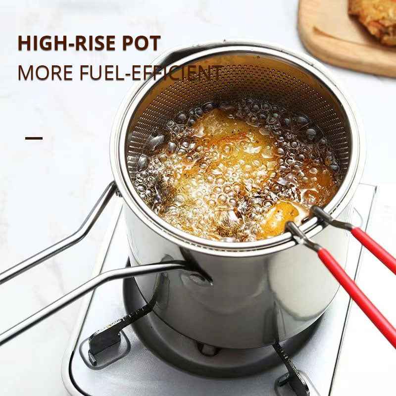 Oil Fryer, Household Deep Pot, Stainless Steel Gas Mini Pot, Japanese Style, with Filter Screen, Oil Saving Small Fryer by eprolo