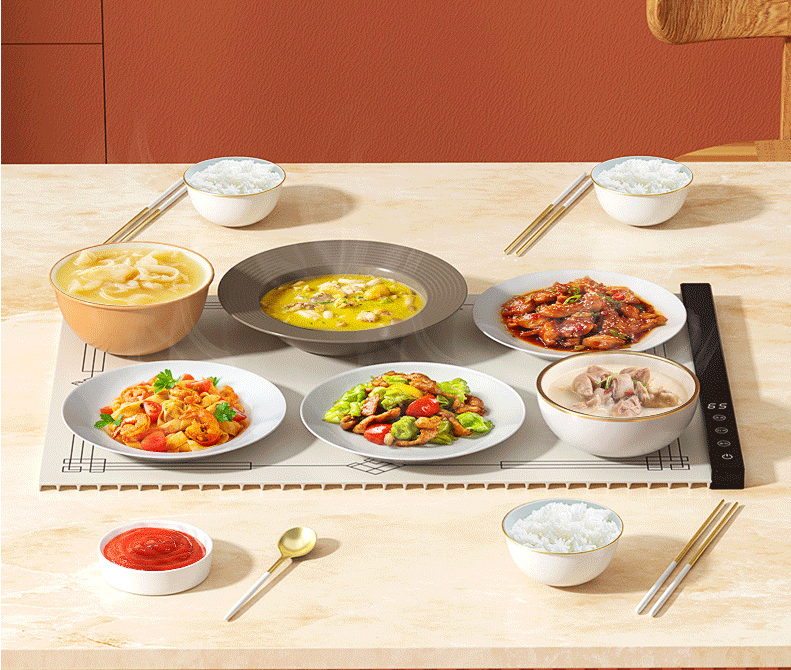 Silicone food insulation hot dish board, home folding multifunctional intelligent constant temperature heating table by eprolo