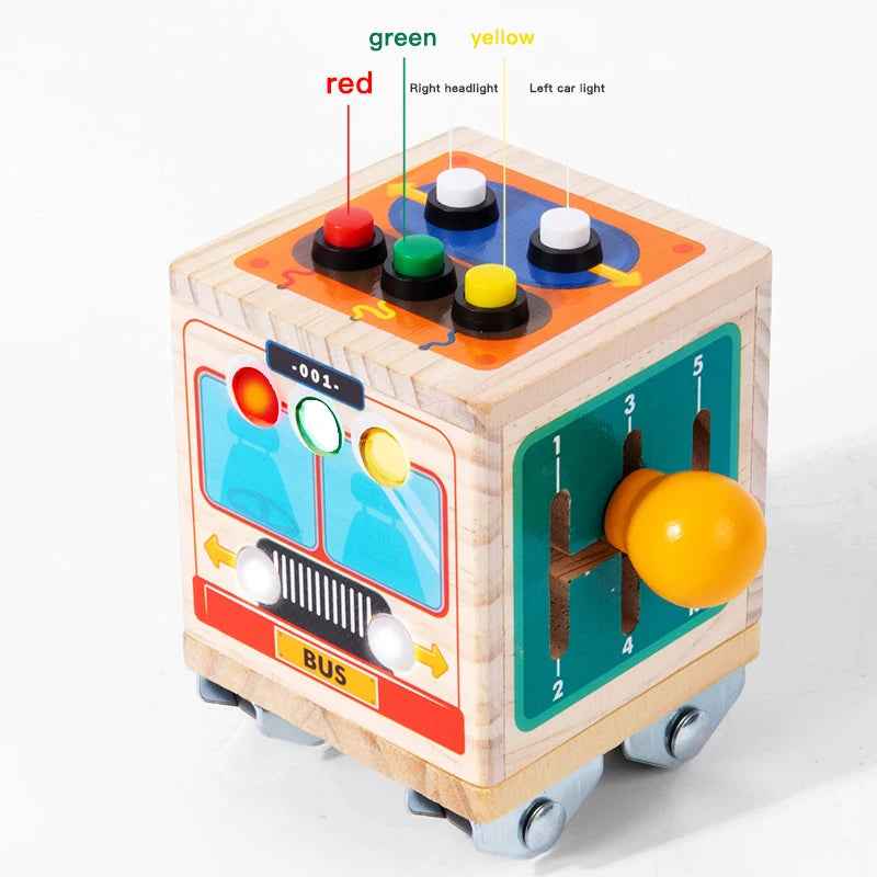 Wooden toys busy bus boys and girls Montessori early education simulation early education kindergarten puzzle toys by eprolo