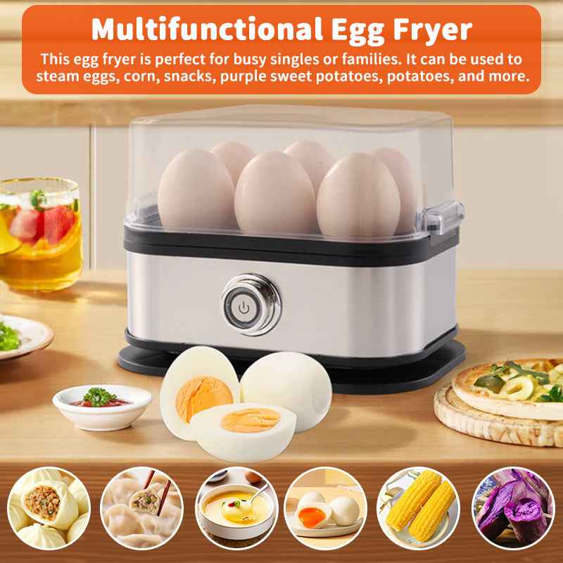 200W Power Eggs Boiler Space Saving Auto Shut-Off Smart Egg Cooker 6 Eggs Capacity Stainless Steel Rapid Egg Cooker by eprolo