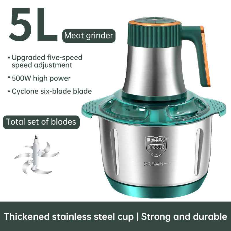 Electric Meat Grinders, 5L Food Processor, Stainless Steel Multifunctional Vegetable Slicer, Kitchen Chopper & Mixer by eprolo