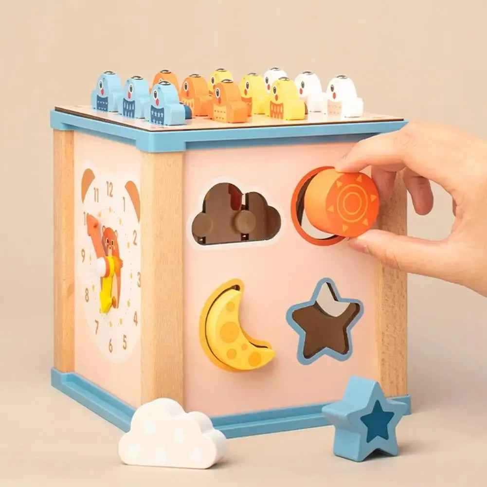 Montessori Early Education Busy Box Early Education Enlightenment Multi functional Fishing Matching Treasure Box Wooden Toys by eprolo