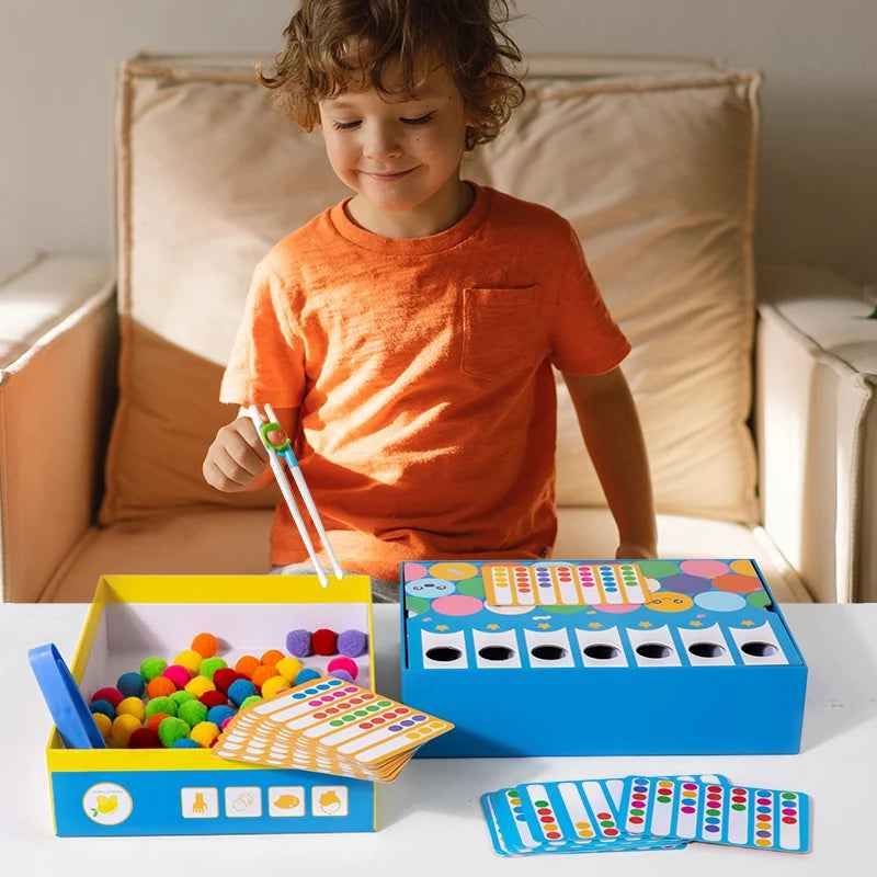 Montessori enlightenment early education clip ball classification game children's color matching toy by eprolo