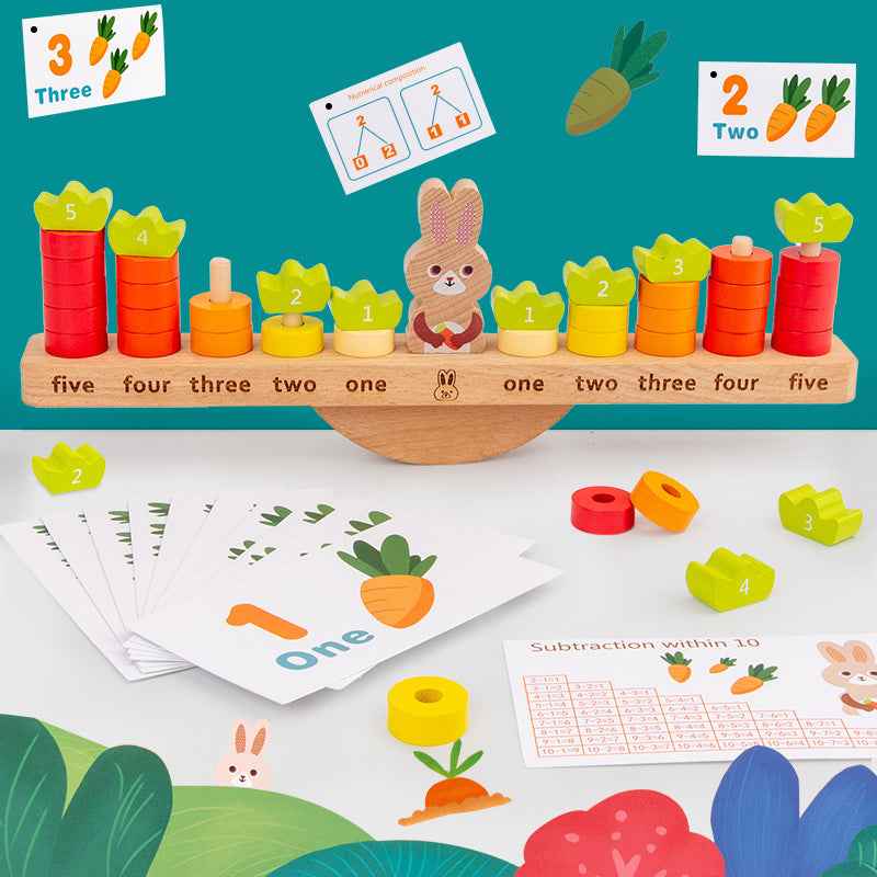 Children's Early Education Puzzle Rabbit Balance Counting And Counting Science Education Number Addition And Subtraction Enlightenment Toys by eprolo