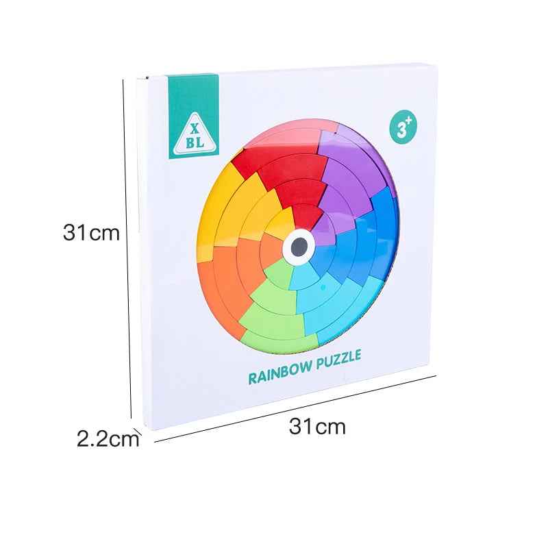 Children's puzzle blocks puzzle boards rainbow colors shape recognition early education puzzle toys tabletop games by eprolo